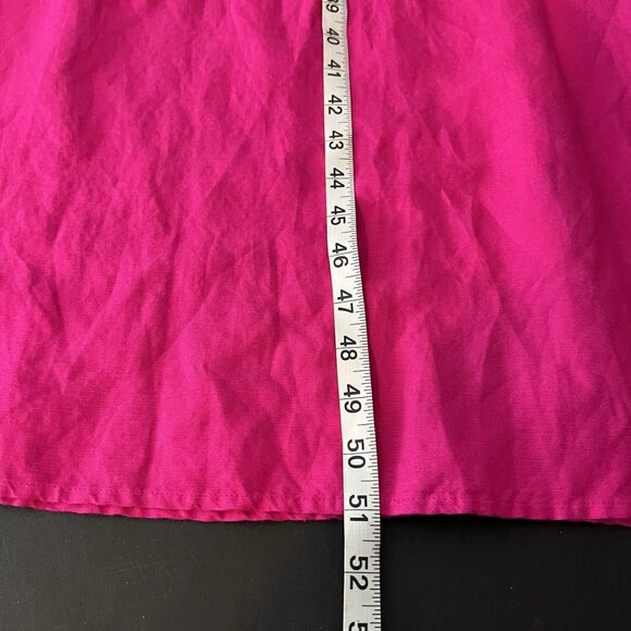 loft color block Ruffle Squer Neck Midi Dress Linen blend Blue Pink - Picture 8 of 8